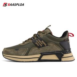 Zapatos Baasploa Brand Men Moda de cuero impermeable Zapatos casuales de cuero no resistente a los zapatos para correr transpirables zapatillas de deporte ligeras.