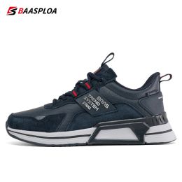 Zapatos baasploa hombres zapatos de cuero zapato para caminar impermeabilizado