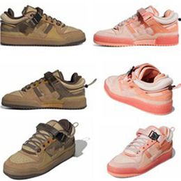 Chaussures Bad Bunny Forum Boucle Bas Pâques Skates d'œuf de Pâques pour Mens Skate Hommes Skateboard Sneakers Femmes Sports Sports Chaussures en rose