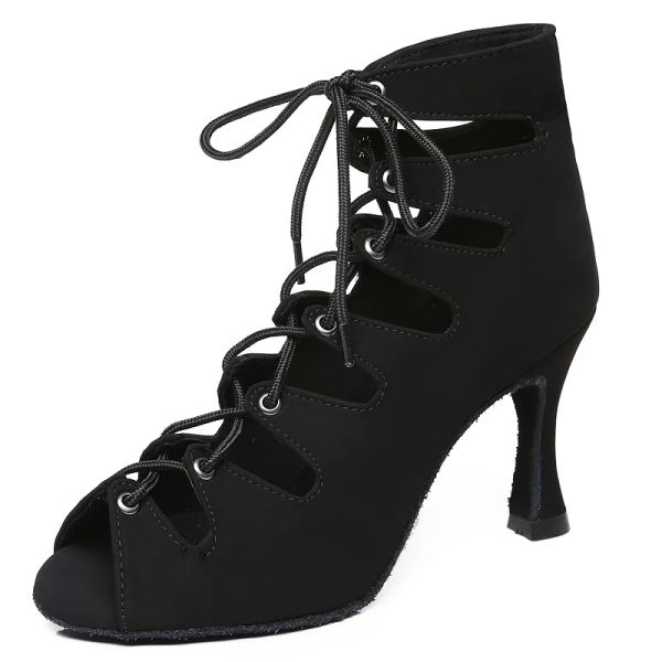 Chaussures Chaussures de danse de salon Femmes Latin Dancing Chaussures Salsa Boots Bachata Chaussures pour les dames Black Red Hot Vente