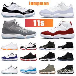 Zapatos Zapato de baloncesto 11s Hombres Mujeres 11 Concord 45 Cherry Cool Grey 72-10 Bred Pure Violet zapatillas deportivas