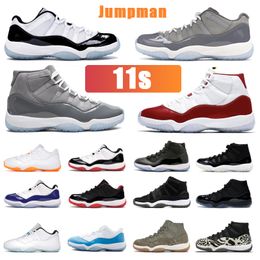 Chaussures Basketball Shoe Jumpman 11s hommes Femmes 11 Concord 45 Cherry Cool Grey 72-10 25e anniversaire Pure Violet Sport Sneakers Trainers