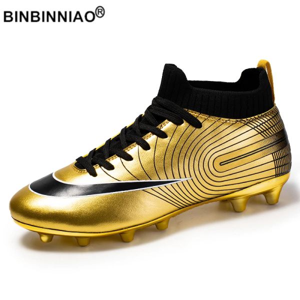 Zapatos binbinniao hombres profesionales botas de fútbol niños tf agole de fútbol dorado zapatillas de zapatillas deportivas talla 3044