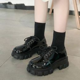 Chaussures Black Chunky Platform Heels Mary Jane Chaussures Lolita Platform Shoes Oxfords Women School Uniforme Student Shoes Filles Kawaii Pumps