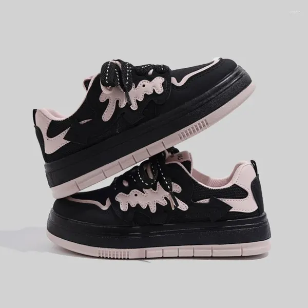 Chaussures noires tendance décontractées 404 roses Y2k Hip Hop Board pour femmes, bottines de sport de Skateboard, cadeaux pour filles, 2024