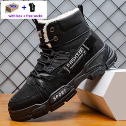 Schoenen laarsjes heren sneeuwlaarzen ontwerper sneakers mode winter glad lederen enkel halve boot ademhabl outdoor man sport fuzz schoen 968