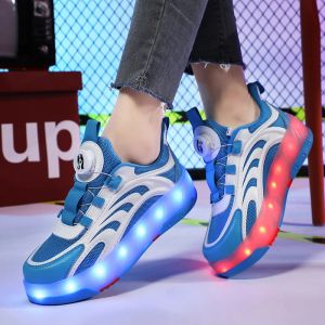 Chaussures garçons et filles LED Couleur paillettes Skate Chaussures