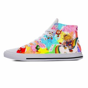 Schoenen Brite Anime Cartoon Manga Comic Rainbow Fashion Casual Doekschoenen Hoge top Lichtgewicht Ademend 3D -print Men Women Sneakers