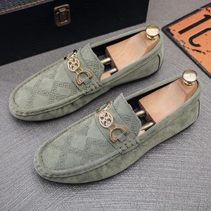 Schoenen Casual Klassieke Suede Heren 954 Groene Mocassin Handgemaakte Lederen Loafers Heren Flats Comfortabele Instappers Wandelen Rijden 419