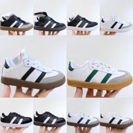 Zapatos casuales niños sambas corriendo niños zapatillas de deporte veganos gacelas niños jóvenes niño grande zapato niños pequeños preshcool corredor entrenadores goma negro blanco niñas sn k0lz #