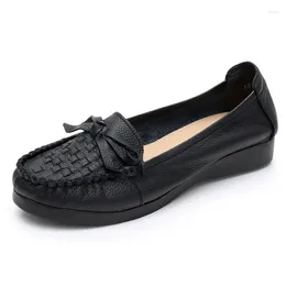 Chaussures de seme décontractées caoutchouc 187 femmes mocassins supérieurs doux non glissants non glissants Flats en cuir Loafer «S 85471 30749