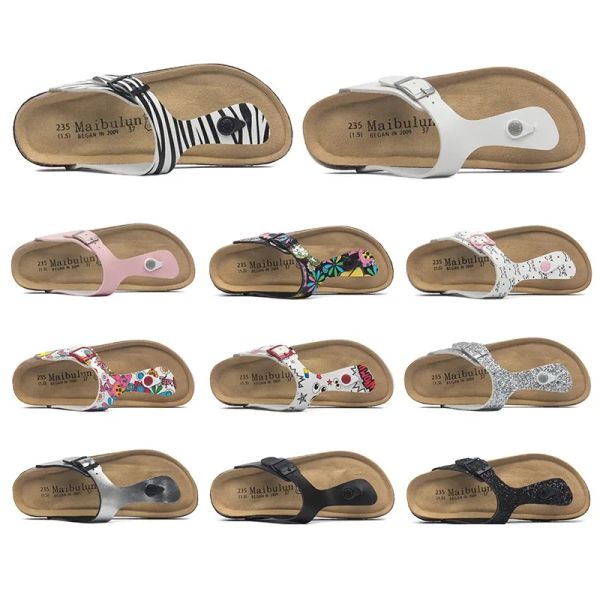shoes Tongs décontractées en liège souple pour femmes et hommes, pantoufles d'été, sandales de plage, garçons et filles, chaussures d'extérieur pour Couple, Zapatilla