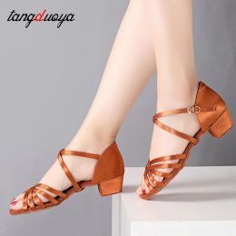 Chaussures Enfants Chaussures de danse pour femmes salle de bal latin moderne tango salsa chaussures de danse dames filles danseShoes pratiques talons bas