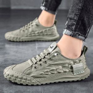 Schoenen China National Tide Series Zomer Crocodile Patroon Ice Zijde Doek Casual schoenen Heren Sneakers Teniz Masculino Zapatillas HOMBRE