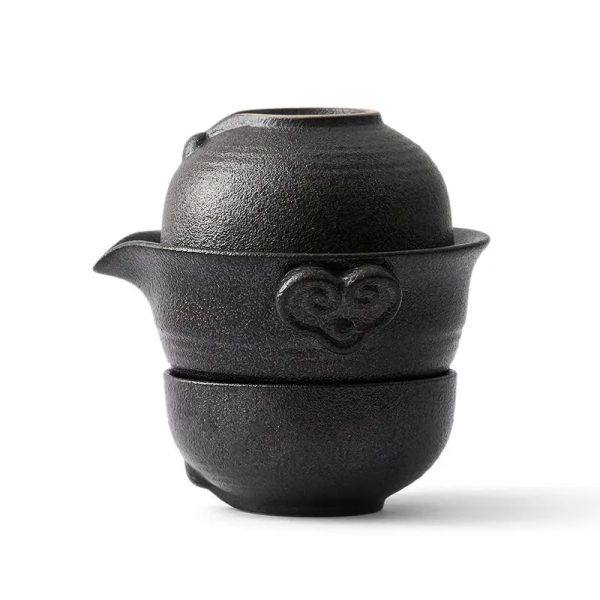 Chaussures chinois kung fu set 1Tapot 2Teacups Travel en céramique Pottery tas de thé pour thé à thé