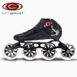 Schoenen Cityrun Champion Carbon Fiber Boot Professional Inline Speed Skates Shoes 7000 Ally Base ILQ11 608rs Lager Black Red Blue CT