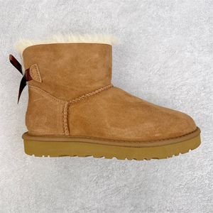 schoenen designer laarzen Australië pantoffels Tasman Tazz damesplatform winterlaarzen meisje klassieke sneeuwlaarzen enkel korte strik mini bont zwart kastanje roze vlinderdas schoen