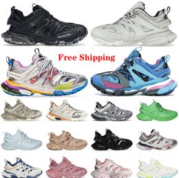 Gratis Verzending Schoenen Designer Casual Luxe merk Track 3 3.0 Heren Dames roze wit zwart Sneakers Gomma leer Trainer Nylon Gedrukt Platform5