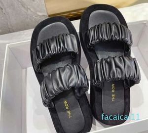 schoenen Designer Dress Shoes pantoffel met dikke zool en buitenste pantoffel plat type hoge sandaal van schapenvacht