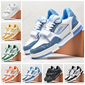 Chaussures Designer Sneaker plat Virgile Denim Canvas Cuir Abloh Blanc Green Red Blue Lettre de superposition Plateforme Low Sneakers 36-45