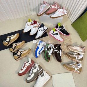 Chaussures Designer Top Quality Platform Sneakers Chaussures Femmes Flow Runner Nylon Suede Lace Up Sneaker Freum Canvas Spring Automne Honey Rubber Wave Sole S V3NN # #