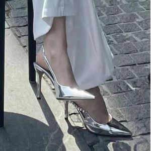 Chaussures robe 302 femmes Pumps confortables 2024 Fashion Sier High Heels pointé Sandalias sexy mince Slip-On Office Commute 5