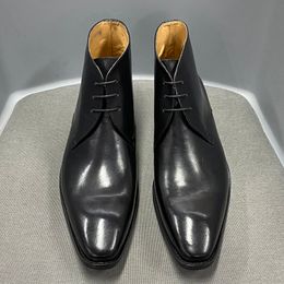 Chaussures robe confortable en cuir authentique en cuir bottines de cheville