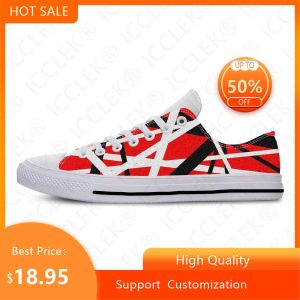 Chaussures EVH 5150 Stripe Guitar Heavy Metal Rock Music Musique Casual Casual Cloth Top Top Lightweight Breathable 3D Print Men Femme Sneakers