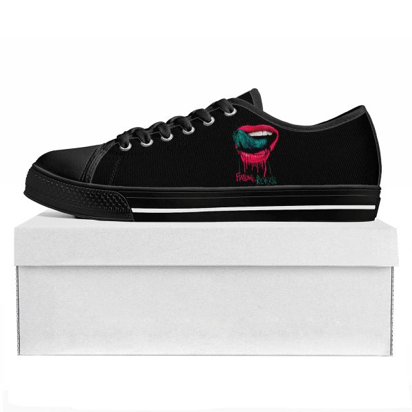 Zapatos que caen en la banda de punk rock inverso de zapatilla baja de alta calidad para hombres adolescentes adolescentes lienzo de zapatillas zapatos de pareja zapatos personalizados