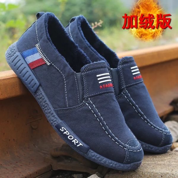 Zapatos de moda hombres lienzo zapatos masculinos zapatos de mezclilla casuales de verano para hombres se deslizan sobre mocasines conduciendo mocasin chaussure homme negro