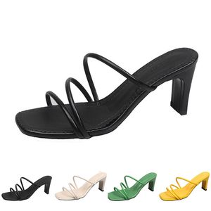 Schoenen mode dames slippers sandalen hoge hakken gai drievoudige witte zwart rood geel groen bruine kleur trends