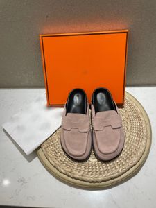 Zapatos Sandalias planas Diseñador Burken Suede Grueso Bottom Bottom Slippers con caja 5