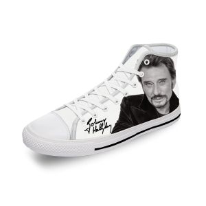 Chaussures Frech Star Johnny Hallyday High Top Sneakers Mens Mens Femme Teenage Chaussures Casual Tolevas Chaussures de course 3D Print Shoe Lightweight