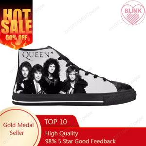 Schoenen Freddie Mercury Rock Band Muziekzanger Queen Cool Casual Cloth Shoes High Top Comfortabele Breathable 3D Print Men Women Sneakers