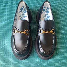 Chaussures g Carrefour Muffin Round Head British Horse Buckle Small Bee Cuir