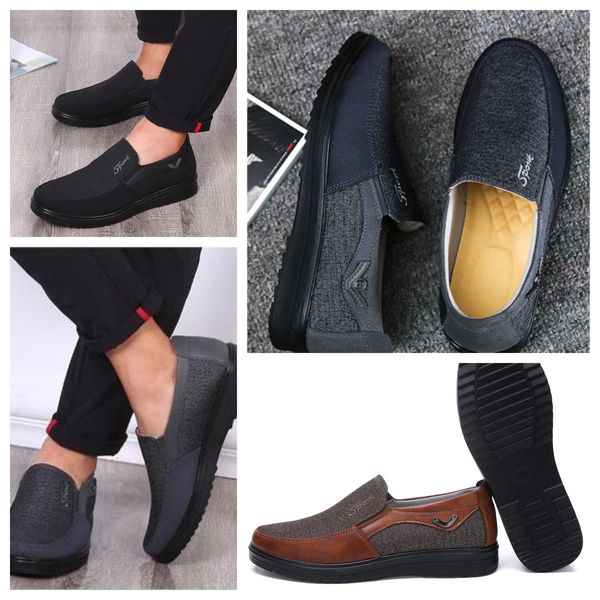 Zapatos GAI zapatillas deportivas Zapatos de tela Zapatos solteros de negocios para hombre Zapatos bajos informales Zapatillas de suela suave Zapatos de suela plana para hombre Negro comodidades suaves tallas grandes 38-50