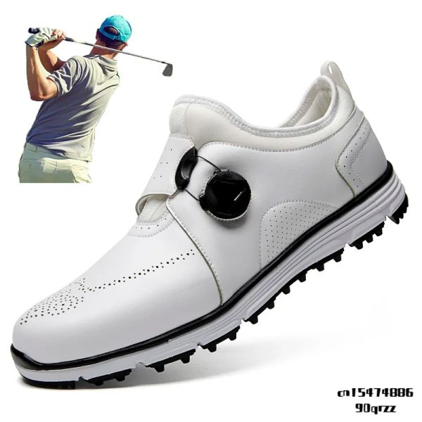 Chaussures en cuir authentique Chaussures de golf hommes étanches de golf légers étanches