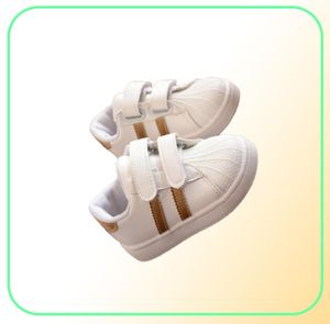 Zapatos deportivos para niñas y niños, zapatillas antideslizantes de fondo suave para niños, zapatillas planas informales, zapatos blancos, talla 6212720
