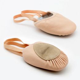 Chaussures filles Ballet Professional Chaussures en cuir Solide Sole à moitié couverte Gymnastique Ballet Pantautes Pratiquer des chaussures de ballerine Chaussures de danse