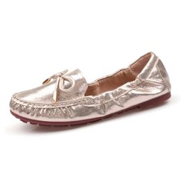 Zapatos dorado/plateado lentejuelas plegables zapatos de ballet mujer pisos de reverencia de cuero con brillo alparto alparo de las mujeres mocasines Schoenen Vrouw