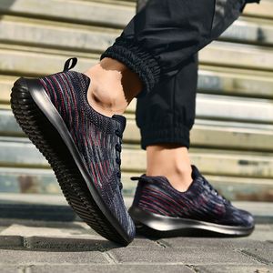 Schoenen grijze vrouwen lopen top mode heren zwart gebreide vlieg blauw rode jogging wandelende sporttrainers sneakers maat 39-45 code 97-2065