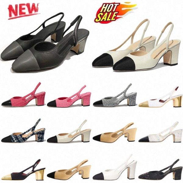 Chaussures talons designers élevés robe de bureau femme sandales slingback pompes de danse épaisses