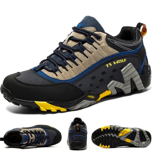 Chaussures de haute qualité Sport extérieur randonnée Chaussures Chaussures hommes Femmes Trail Trekking Véricing en cuir montagne Chaussures Sneakers imperméables