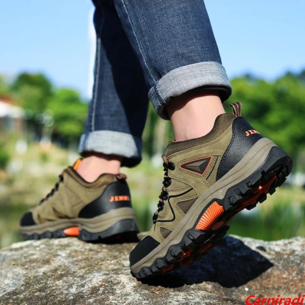 Zapatos de alta calidad de gamuza zapatos de senderismo transpirable hombres al aire libre trekking trepadoras zapatillas tácticas tácticas para caminar botas para caminar