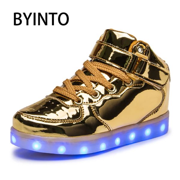 Chaussures High Top 2546 Sneakers lumineux USB Charge LED Children Childre