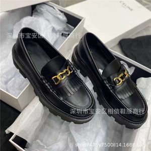 Schoenen Hoge versie Triomfboog Kwastje Dikke Zool Loafers voor Dames Zomer Sponge Cake British Single Trend