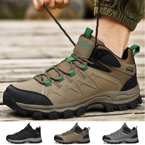 Chaussures de randonnée bottes de randonnée chaussures de trekking hommes extérieurs hauts de randonnée chaussures pour hommes non glissants pour hommes chaussures de trekking lacets