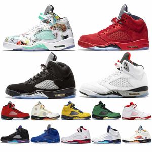 Schoenen Home Oreo Metallic Silver Hyper Royal 5S Fire Red Medium Olive Hare Space Jam Wings Spo