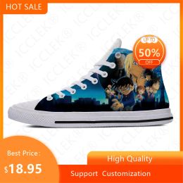 Chaussures Hot Cool Fashion dessin animé Harajuku Sneakers d'été Handiness Chaussures décontractées pour hommes, détective conan High Top Board Chaussures