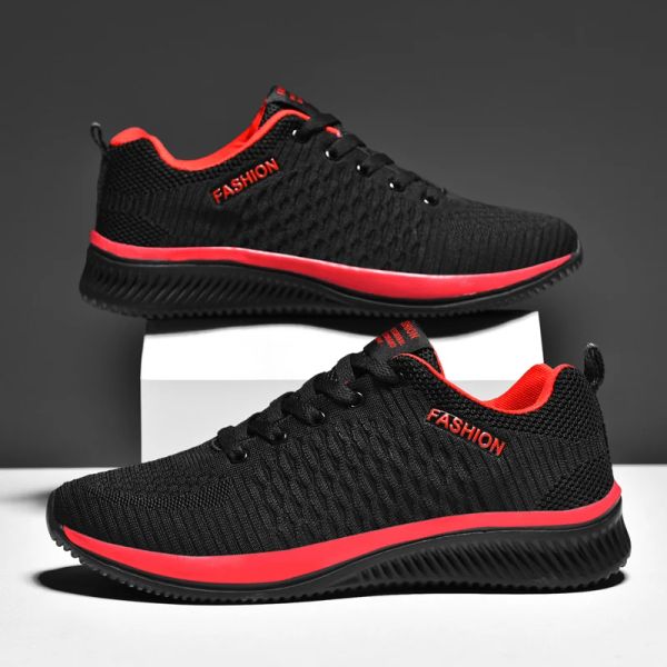 Zapatos Venta caliente Gran tamaño 47 48 Black Red Running Shoes Carry Running Men Mujeres transpirables Sports Sports zapatillas de gimnasia Envío gratis